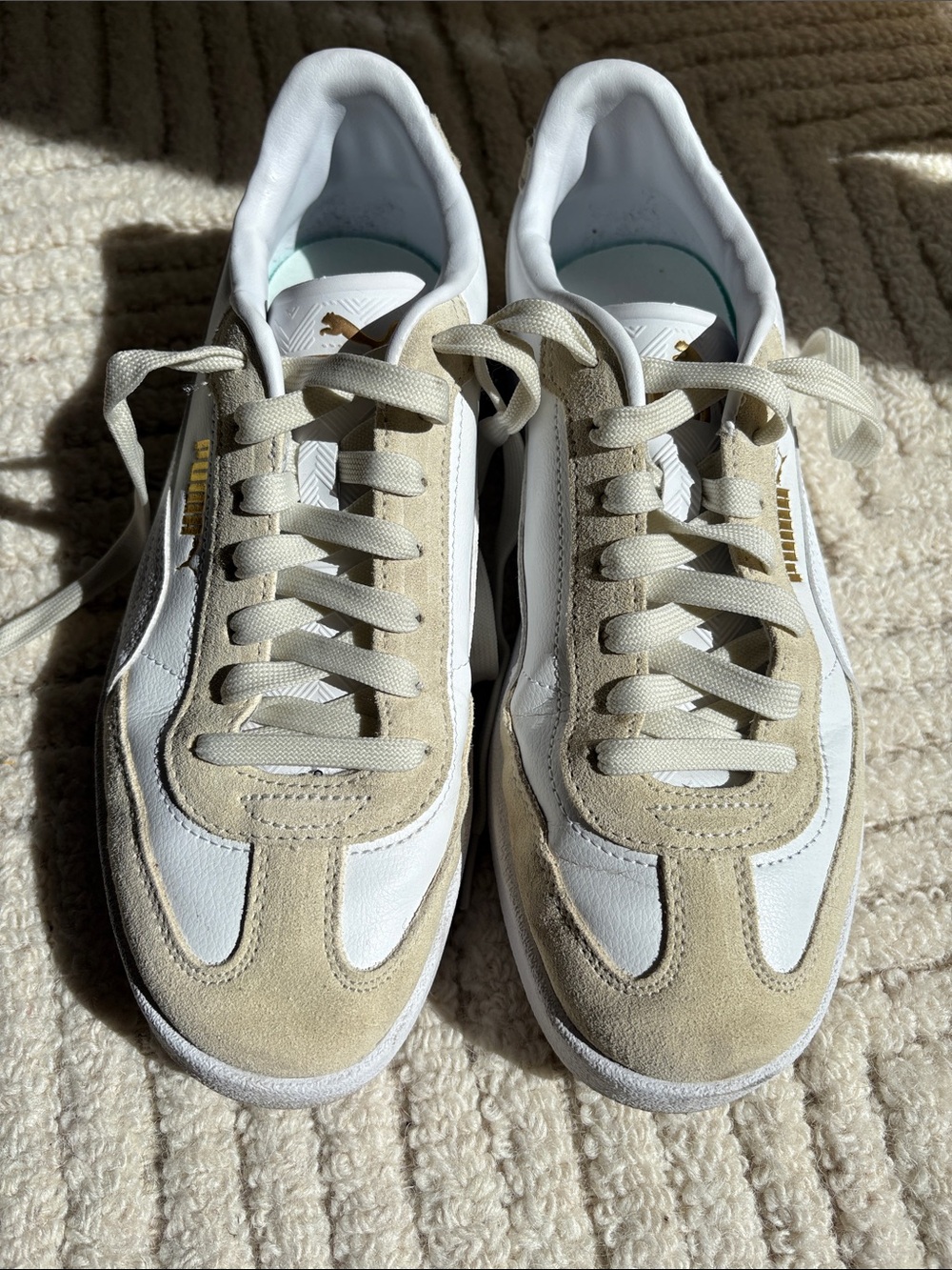 Puma Women’s White and Beige Low-Top Sneakers